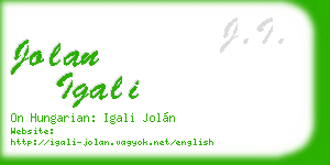 jolan igali business card